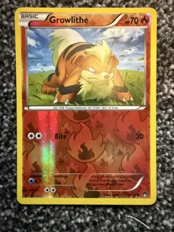 Pokemon TCG Growlithe Breakpoint 10/122 Reverse Holo NM - Image 1