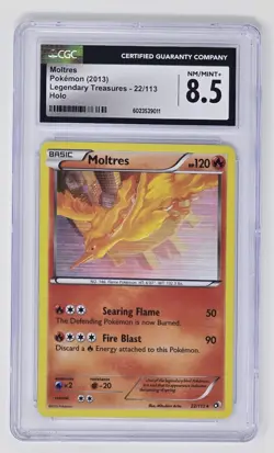 Moltres Holo (22/113) CGC 8.5 (2013) Pokemon B&W: Legendary Treasures Set - Image 1