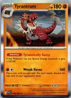 Tyrantrum 045/088 Holo Rare Perfect Order Pokemon Reverse Holo Near Mint - Image 1