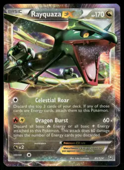 Pokemon Cards Rayquaza EX 85/124 Dragons Exalted Holo EX Rare LP - Image 1