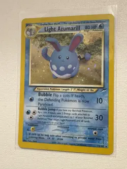 Pokemon TCG Light Azumarill Neo Destiny 13/105 Holo Unlimited Holo Rare LP - Image 2