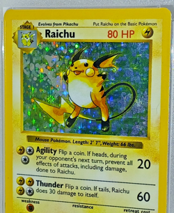 1999 Pokemon Jungle / Shadowless , # 14 Raichu - Holo PSA 3 - Image 4
