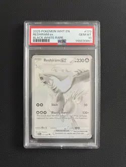 Reshiram ex 173/086 Pokemon White Flare - PSA 10 Gem Mint 2 - Image 1