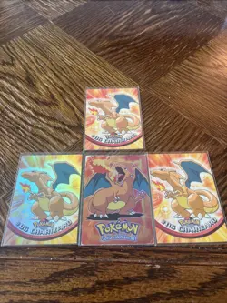 Pokemon Topps Charizard Lot (4 Cards) – Holo + Blue & Black Label + E-Series - Image 1