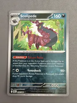 Pokemon TCG * SV Black Bolt 056/086 Scolipede Uncommon * REVERSE HOLO* FRESH PK - Image 1