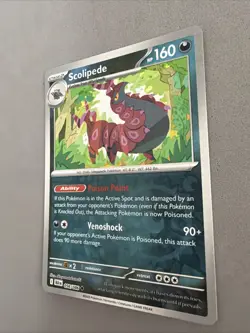 Pokemon TCG * SV Black Bolt 056/086 Scolipede Uncommon * REVERSE HOLO* FRESH PK - Image 2