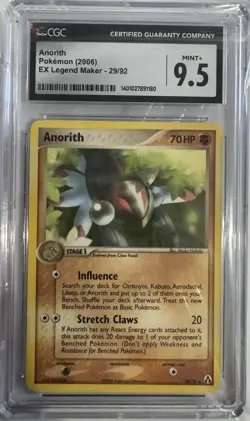 2006 Pokemon Ex Legend Maker Anorith #29 CGC Gem Mint 9.5 - Image 1