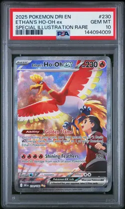 2025 POKEMON DRI EN-DESTINED RIVALS #230 ETHAN'S HO-OH EX PSA 10 - Image 1