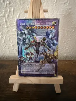 YUGIOH Wake Up Your Elemental HERO RA05-EN142 OVERFRAME Extended Art Starlight - Image 1