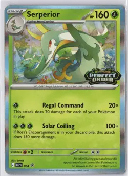 Serperior 064 Perfect Order Prerelease Pokemon Black Star Promo Stamped NM Card - Image 1