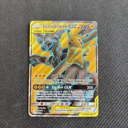 Pokemon Pikachu & Zekrom GX TCG Sun & Moon Holo Ultra Rare Card 162/181 - Image 1