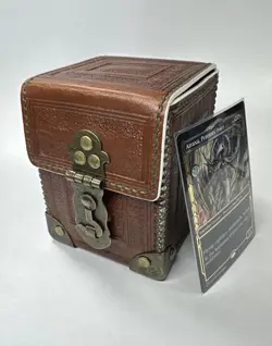 Handmade Leather Deck Box For Magic The Gathering - Fits 100 Sleeved Cards - Image 1