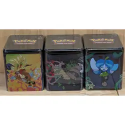 Pokemon TCG Stacking Tin Set 2025 Gouging Fire Walking Wake Iron Leaves Sealed - Image 1