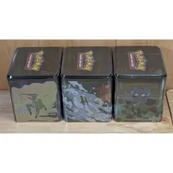 Pokemon TCG Stacking Tin Set 2025 Gouging Fire Walking Wake Iron Leaves Sealed - Image 3