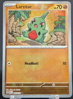 Pokemon Larvitar #047/131 English Prismatic Evolutions Master Ball Holo - Image 2