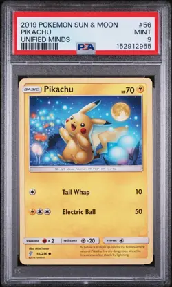 2019 POKEMON SUN & MOON UNIFIED MINDS #56 PIKACHU PSA 9 - Image 1