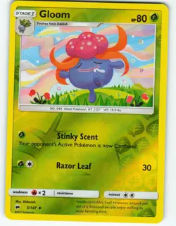 Gloom - Reverse Holo - 5/147 Burning Shadows - Pokemon TCG - 2017 - Image 1