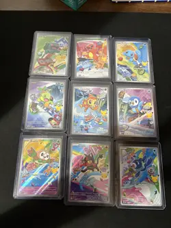 Pokemon Full Set of 9 First Partner Series 1 Illustration Collection English NM - Image 1