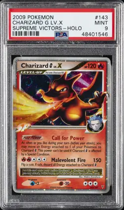 2009 POKEMON PLATINUM SUPREME VICTORS #143 CHARIZARD G LV.X-HOLO PSA 9 - Image 1