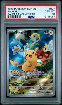 2023 POKEMON SVP EN-SV BLACK STAR PROMO #027 PIKACHU PSA 10 - Image 1