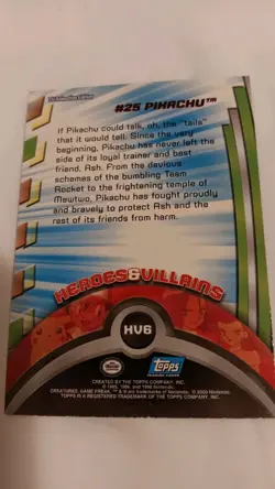 Topps Pokemon #25 PIKACHU 2000 HV6 Card HOLO BLUE LOGO NM / LP - Image 2