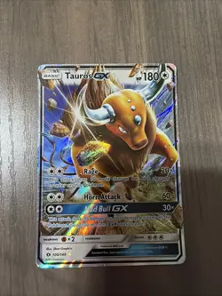Tauros GX 100/149 Sun & Moon Base Ultra Rare Holo Pokemon Trading CG 2017 - Image 1