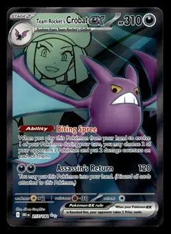Team Rocket's Crobat ex 217/182 Ultra Rare Destined Rivals Pokemon Card - Image 1