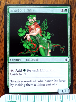 PRIEST OF TITANIA : altered-art card for use with MTG : HOT REDHEAD BABE! - Image 1