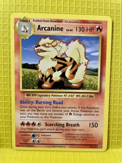 Pokemon TCG Arcanine Evolutions Card 18/108 Regular Rare - Image 1