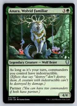 Anara, Wolvid Familiar 214 Uncommon Commander Legends Magic: The Gathering NM - Image 1