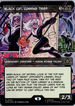 Black Cat, Cunning Thief (Borderless) R Marvel's Spider-Man 222 NM Foil Magic - Image 1