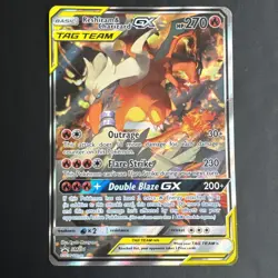 Pokemon TCG Reshiram Charizard GX Card Tag Team GX All Stars Sm201 Regular sized - Image 1