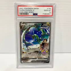 PSA 10 Rayquaza V 194/203 - Evolving Skies Alternate Art - Graded Pokemon Card - Image 1