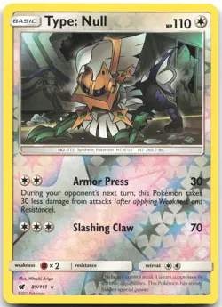 Type: Null 89/111 Holo Rare Crimson Invasion Pokemon Reverse Holo Near Mint - Image 1