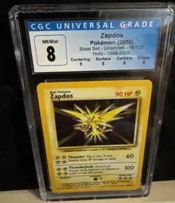 PSA 8 Zapdos Holo 16/102 Pokemon Game Base Set 1999/2000 4th print low pop 24 - Image 3