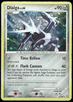 Pokemon Dialga Holo Rare Diamond and Pearl 1/130 HP Holo - Image 1