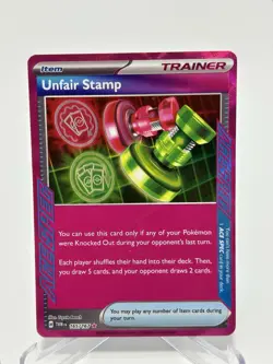 Pokemon UNFAIR STAMP 165/167 | ACE SPEC Rare | Twilight Masquerade Holo NM - Image 1