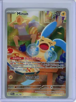 Minun Pokemon 2023 Scarlet & Violet Paradox Rift Illustration Rare 194/182 NM - Image 1