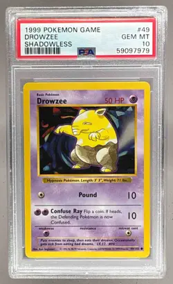1999 Pokemon Shadowless 49 Drowzee PSA 10 59097979 - Image 1