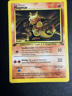 Pokemon TCG Magmar Base Fossil Set, 1st Edition Uncommon Card 39/62 - Image 1