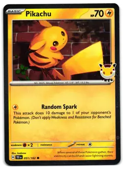 Pikachu 051/162 - Stamped 2026 Pokemon Day Promo Pokemon TCG - M/LP Card - Image 1