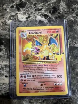 Pokemon TCG Charizard Holo Rare Card 25th Anniversary Edition 4/102 - NM - Image 1