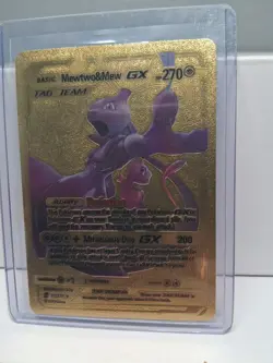 FAN ART! Mewtwo & Mew GX Tag Team Gold Foil Pokemon Card - Image 4