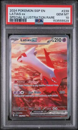 2024 Pokemon Surging Sparks Latias EX Special Illustration Rare #239 PSA 10 GEM - Image 1