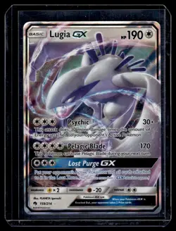 2018 Pokemon Sun & Moon Lost Thunder Ultra Rare Lugia GX 159/214 (CarLar) - Image 1