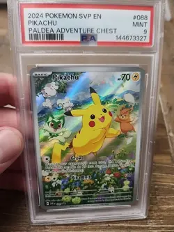 2024 Pokemon Svp En-sv Black Star Promo 088 Pikachu Paldea Adventure Chest PSA 9 - Image 1