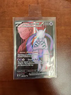 Pokemon TCG Team Rockets Mewtwo EX 213/182 Full Art Destined Rivals - Image 1