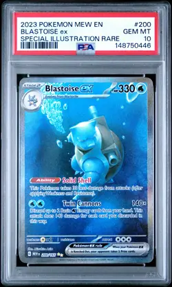 2023 POKEMON MEW EN-151 SPECIAL ILLUSTRATION RARE #200 BLASTOISE EX PSA 10 - Image 1