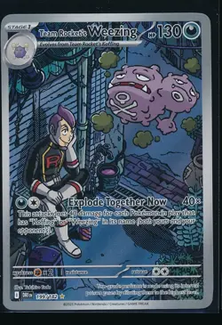 2025 Pokemon Team Rocket’s Weezing 199/182 Paradox Rift Illustration Rare NM - Image 1