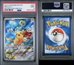 2023 Pokemon Pikachu Promo Card #027 Paldea Evolved, ETB, Graded PSA 9 - Image 3